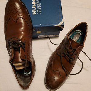 Mens Wing Tip Oxford Brown Leather Shoes
